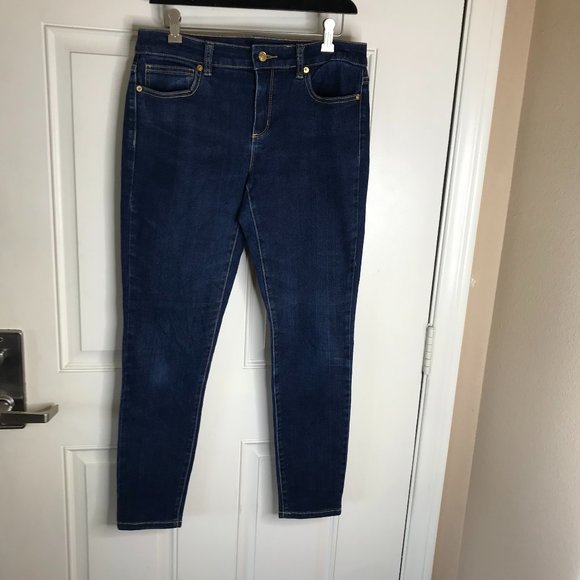 Michael Kors Denim - Michael Kors Womens Izzy Skinny Jeans Dark Blue